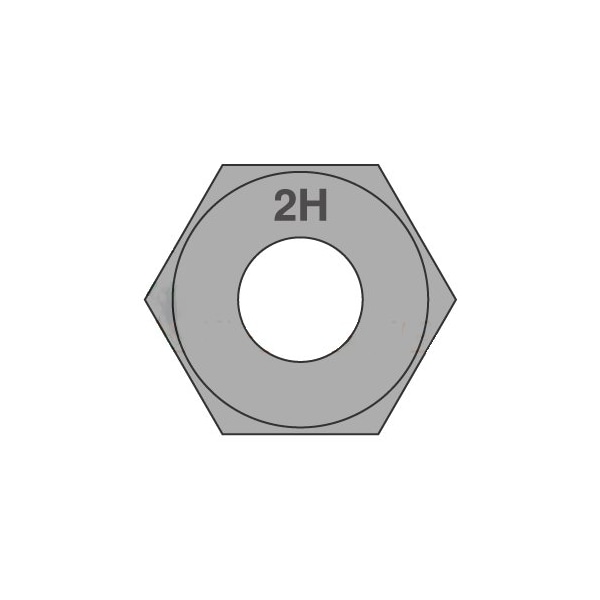 Newport Fasteners Heavy Hex Nut, 5/8"-11, Steel, Grade 2H, Plain, 39/64 in Ht, 400 PK NB314150B-400 - main